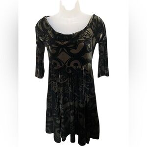 Vintage Betsey Johnson Baby Doll S Dress Velvet Tatoo Skater Grunge Whimsigoth